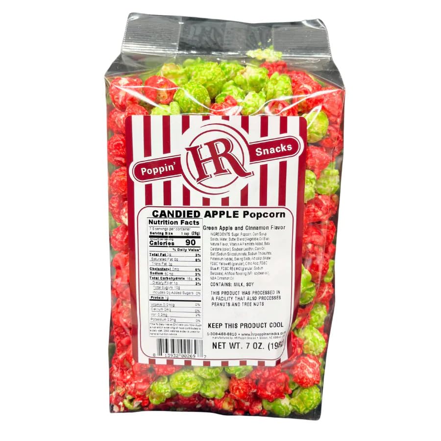 Candied Apple Popcorn | Made in Small Batches | Perfect Snack For Candy Apple Lovers | Fruity, Crisp Flavor | Ready To Eat | Chr