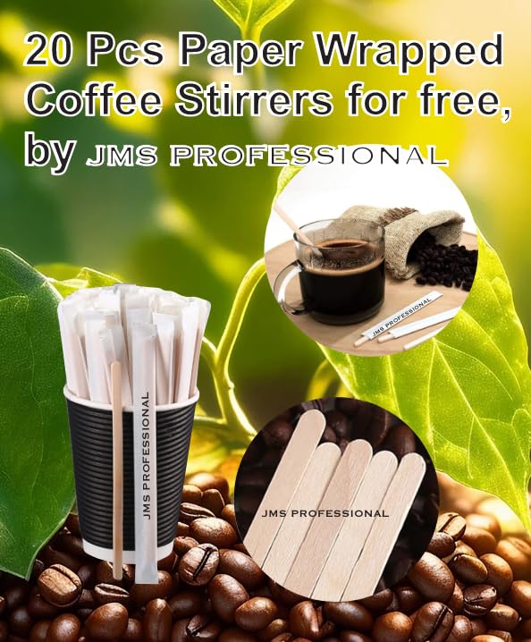 JMS PROFESSIONAL Coffee Creamer Single Caramel Macchiato 192 ct. with 20 Wooden Stirrer Sticks