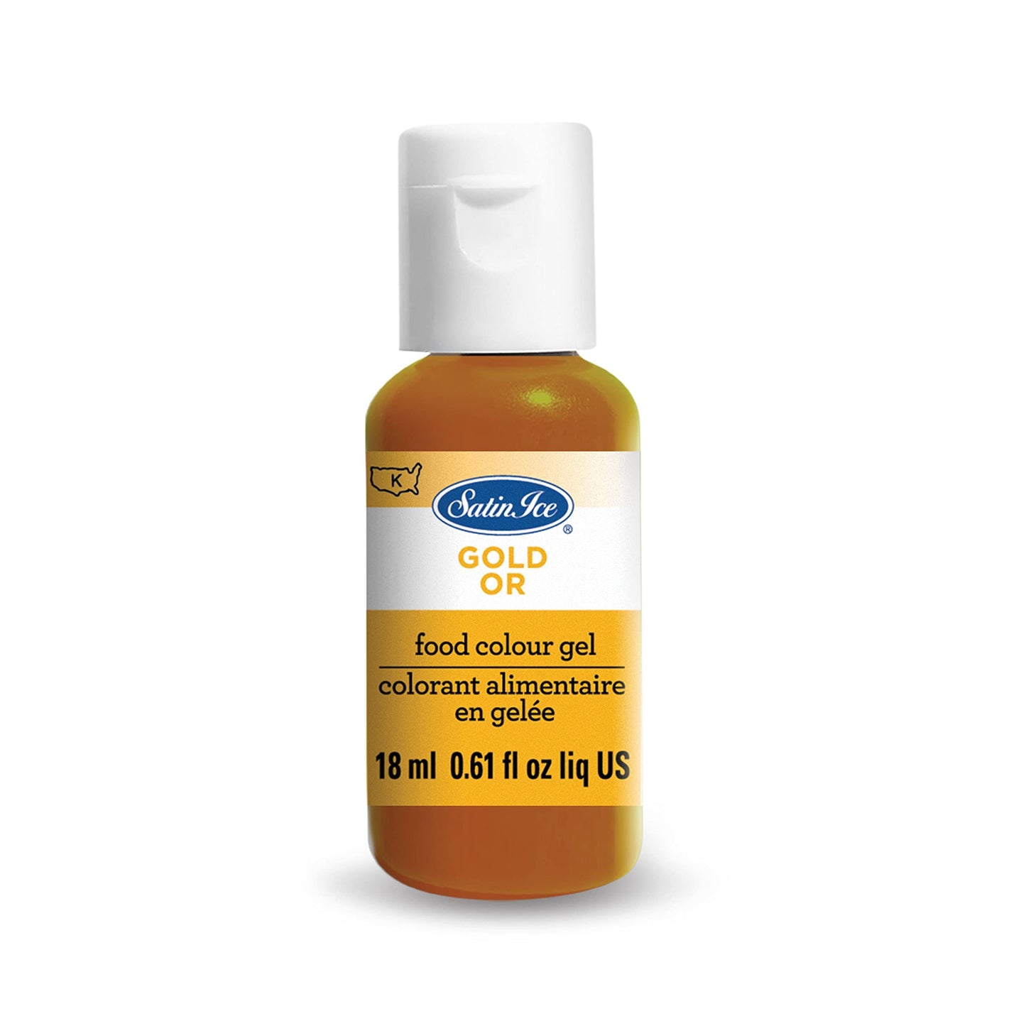 Satin Ice Food Color Liquid Gel, 0.61 Fl Oz Bottle, Gold