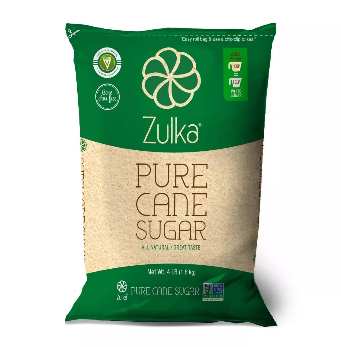 Zulka Morena 100% Pure Cane Sugar - Non-Gmo All Natural Great Taste - Great For Baking   4 Lbs (Pack Of 2)
