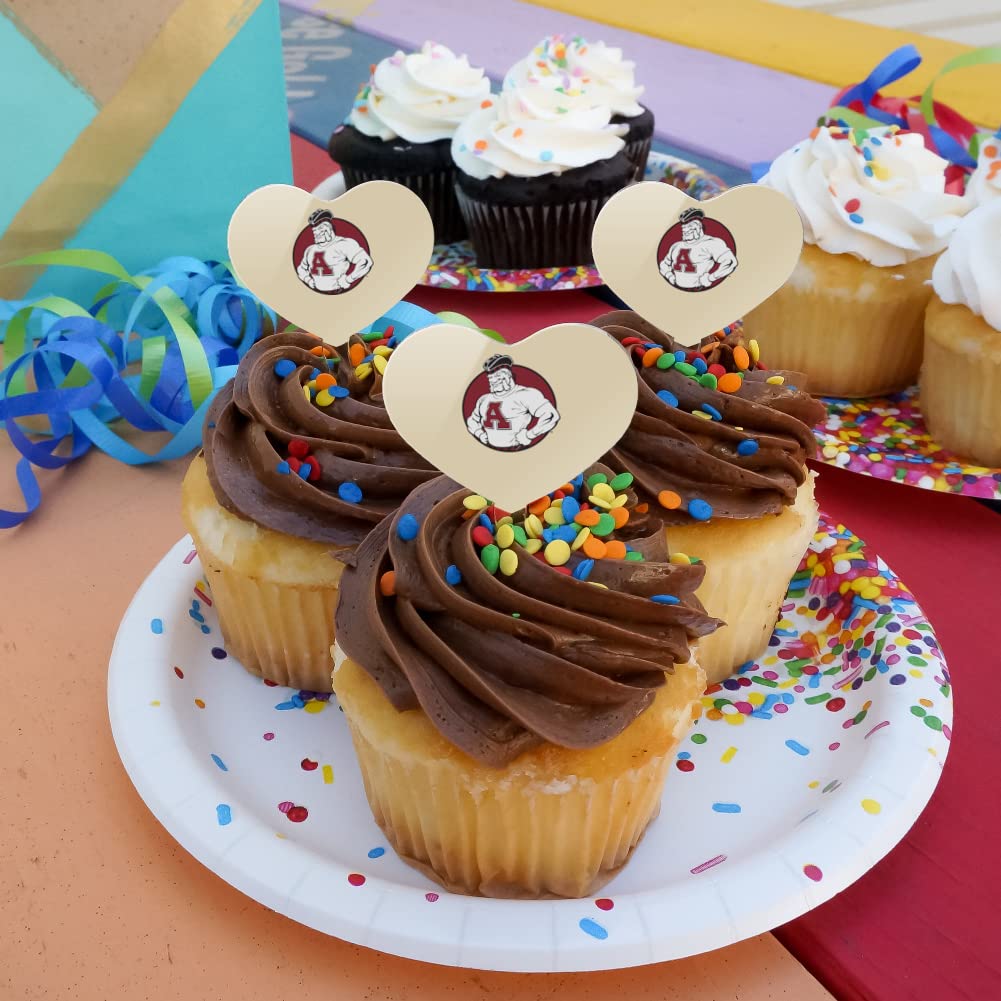 GRAPHICS & MORE Cupcake Picks Set of 6, Acrylic, Alma College Heart Decoration, Model CUPT.HRT.ACR.6PK.CLCALM500B