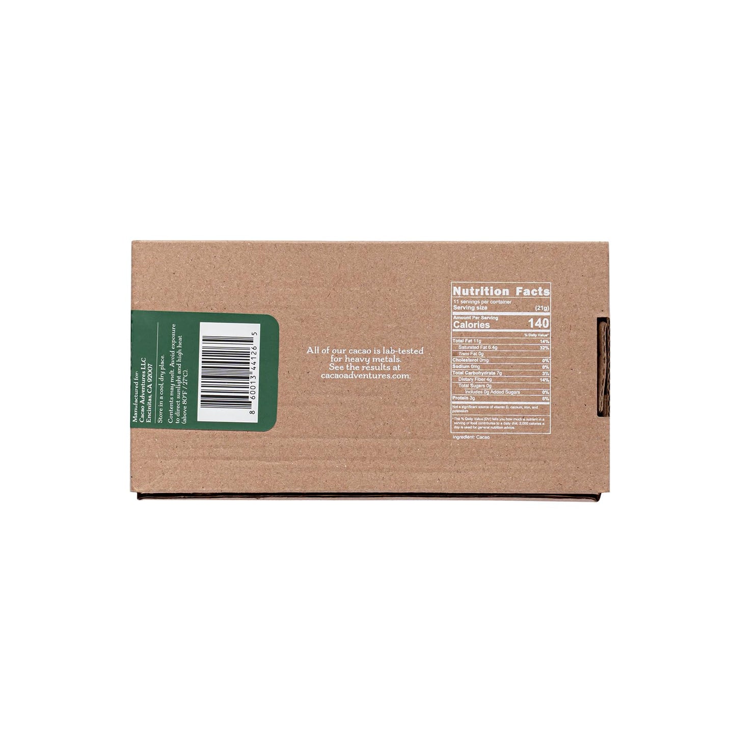 Cacao Adventures Ceremonial Cacao Block | 100% Pure Cacao from Peru, Untempered, Unsweetened, Vegan, 8 oz | Ethically sourced an