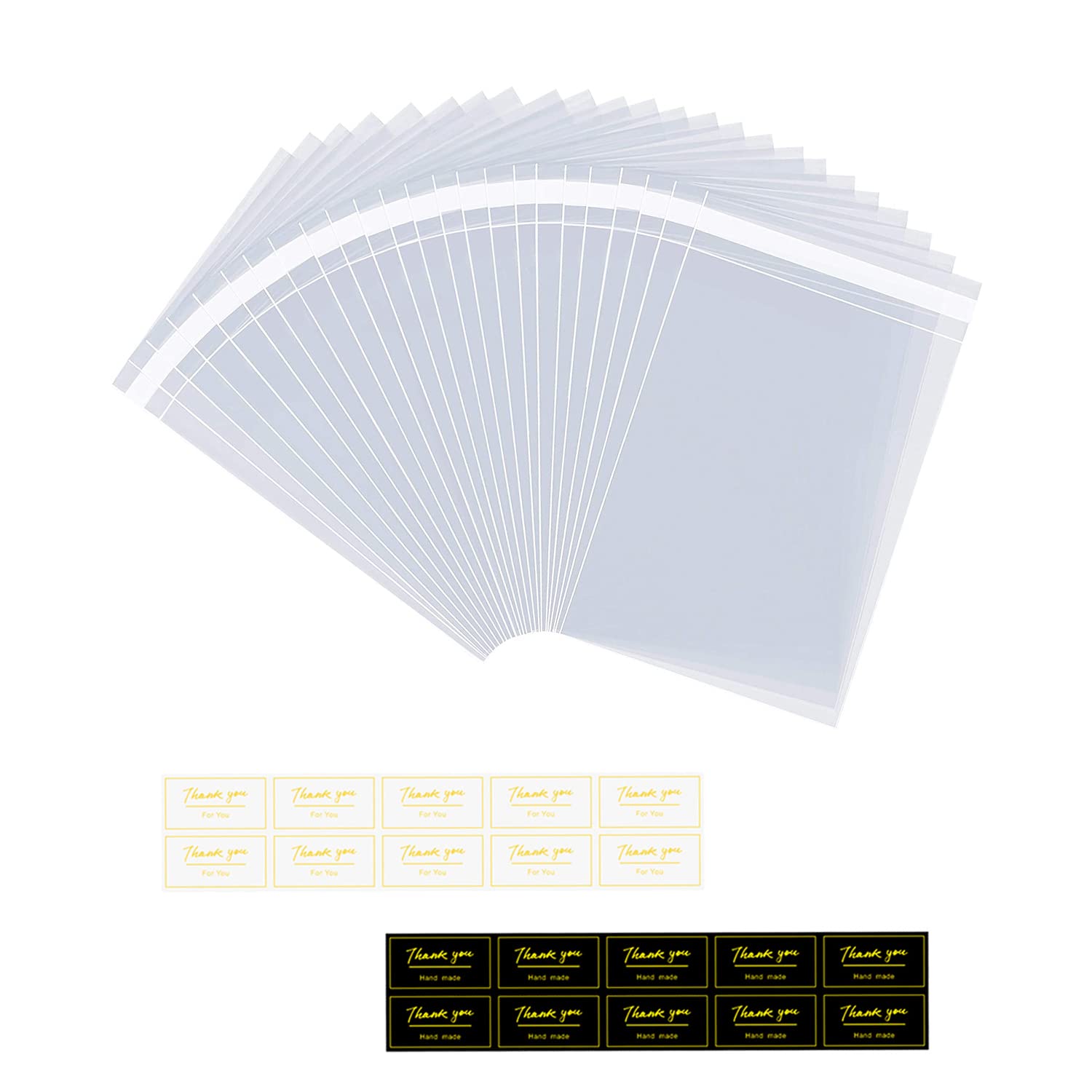 KASHME 200 Pcs Chocolate Bar Wrappers Set - Including 100 Pcs 4 x 8.3 Inch Plastic Chocolate Bar Packaging Bags and 100 Pcs Than