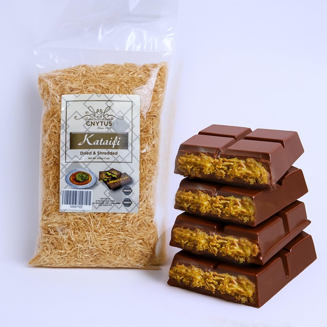 CNYTUS Kataifi Shredded Fillo Dough, 7 Oz (200g) - Premium Roasted Phyllo for Baking, Kunafa, Kadayif, Knafeh