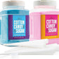 The Candery Cotton Candy Floss Sugar 32Oz (2-Pack) Includes 100 Premium Cones | Raspberry Blue And Strawberry | Plastic, Reusabl