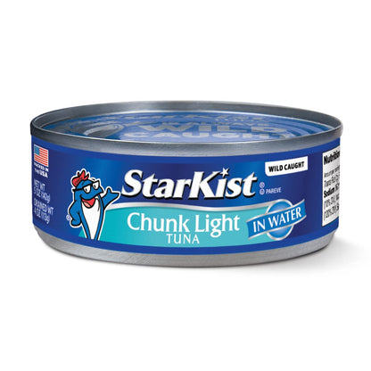 StarKist Chunk Light Tuna in Water, 5 oz (1 Pack) Canned Tuna Fish, Wild Caught, Gluten Free, Ready to Eat, Perfect for Salads, 