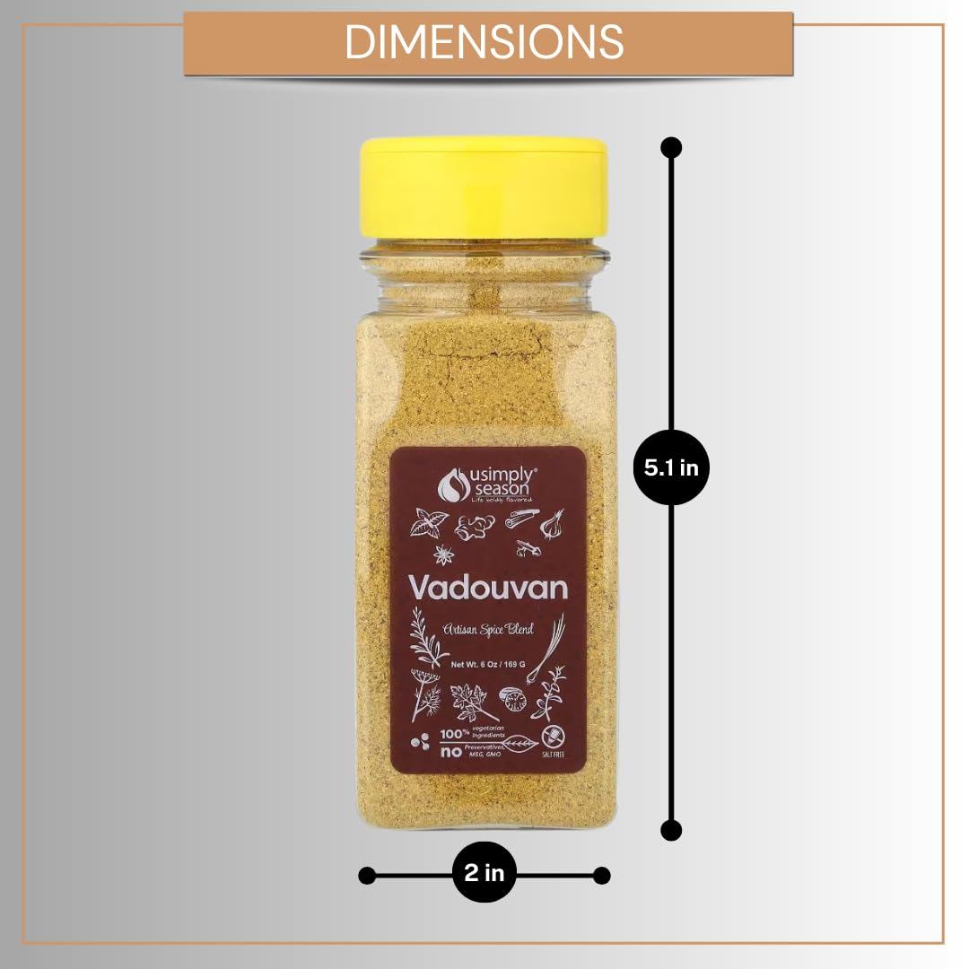 USIMPLY SEASON Vadouvan Curry Spice Blend - Vegan, Non-GMO, 6 oz, Model USS2011