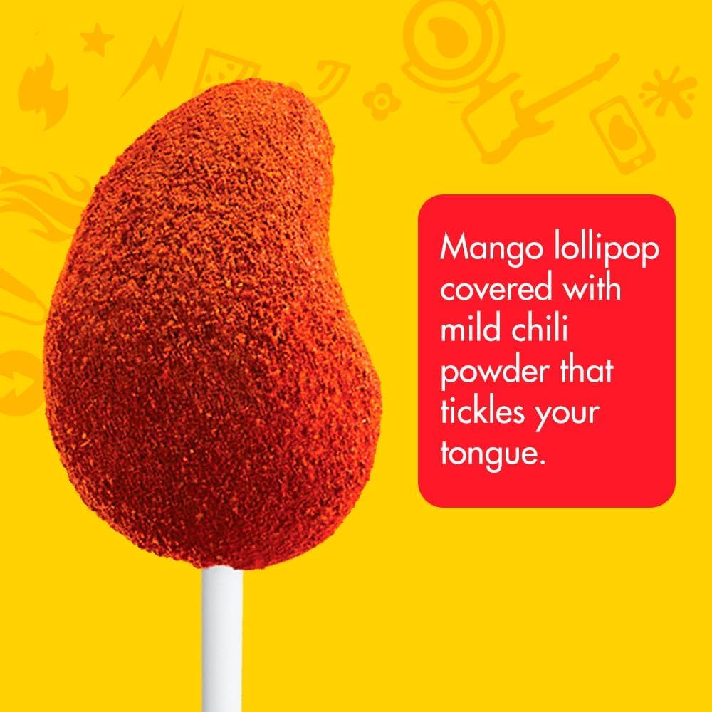 Vero Mango Flavored Lollipops Covered in Chili Powder 40 Count Bag (Pack of 2 - Net Wt. 22.4 Ounces Each) - Individually Wrapped