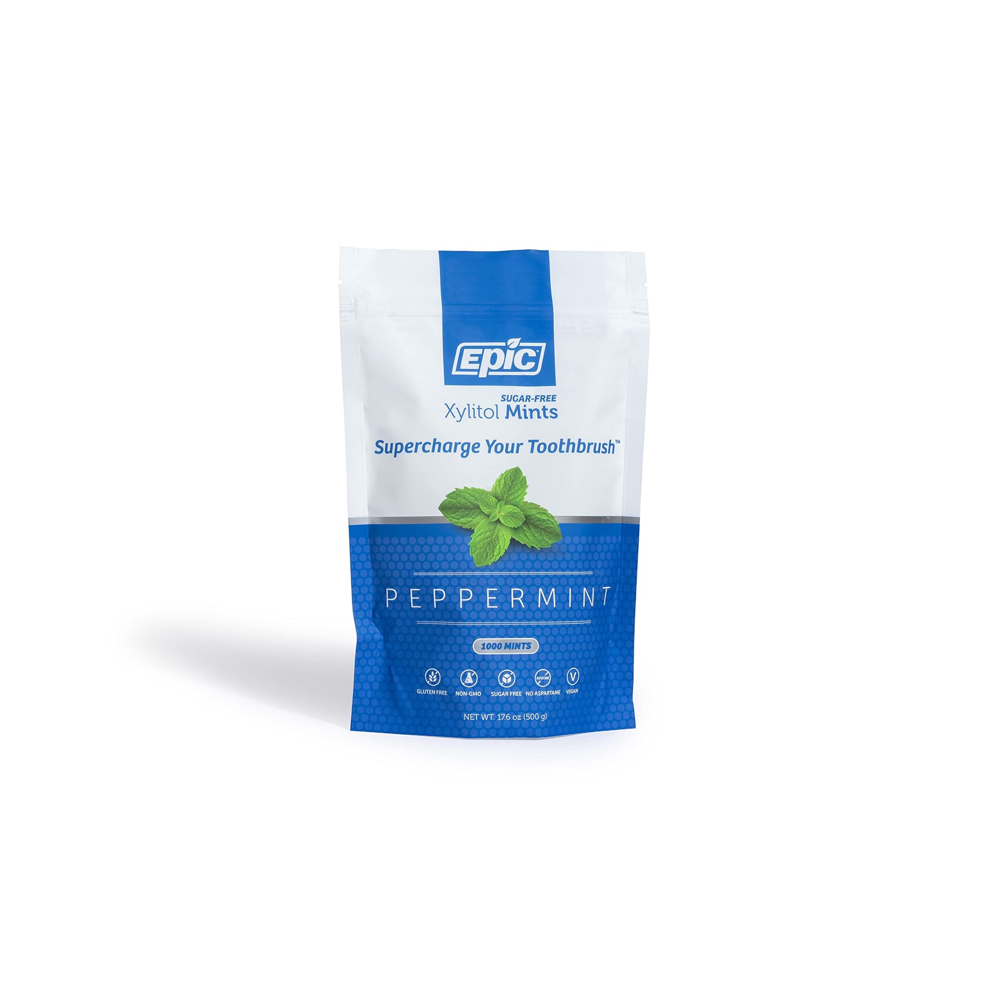 Epic Xylitol Mints - Sugar Free & Aspartame Free Mints Sweetened W/Xylitol For Dry Mouth & Gum Health (Cinnamon, 1000-Piece Bag, 1 Bag) (1000 Count (Pack Of 1), Peppermint)