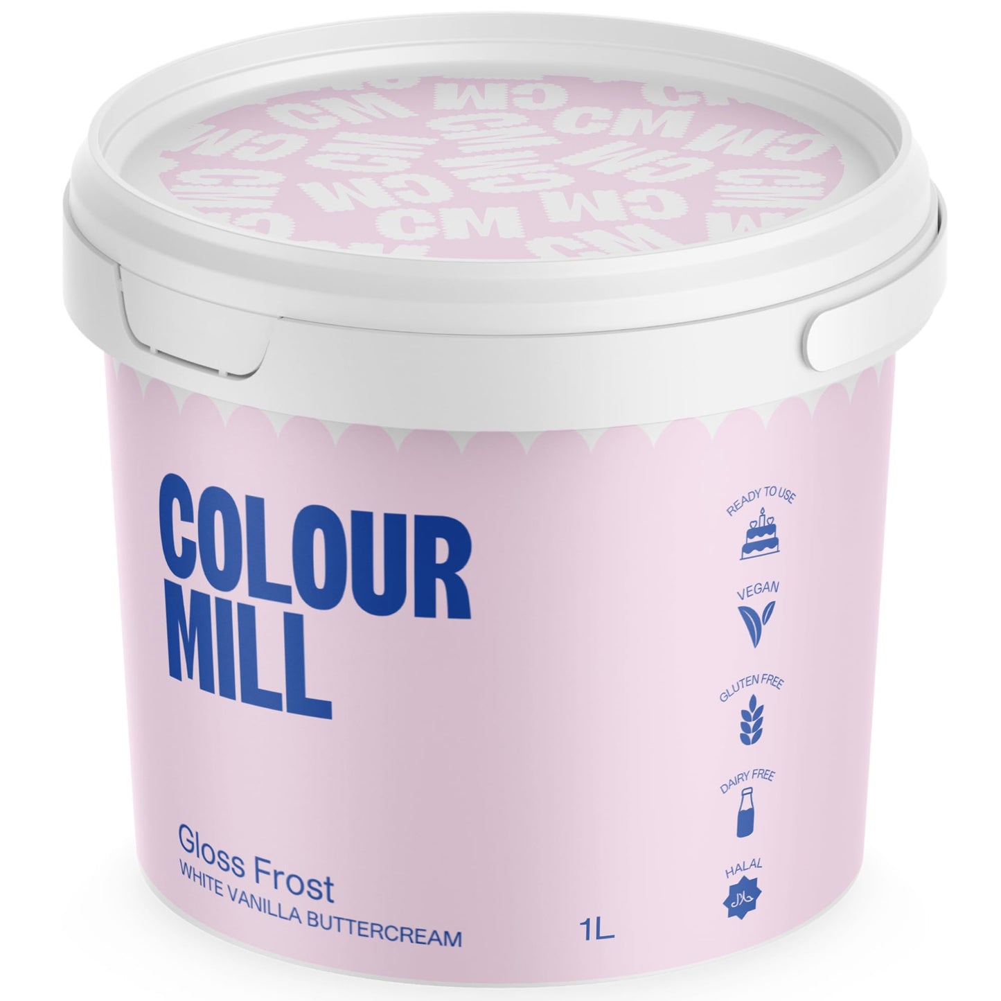 Colour Mill Gloss Frost White Buttercream, 1L (2.2LBS), Model CMB1LW, White Color