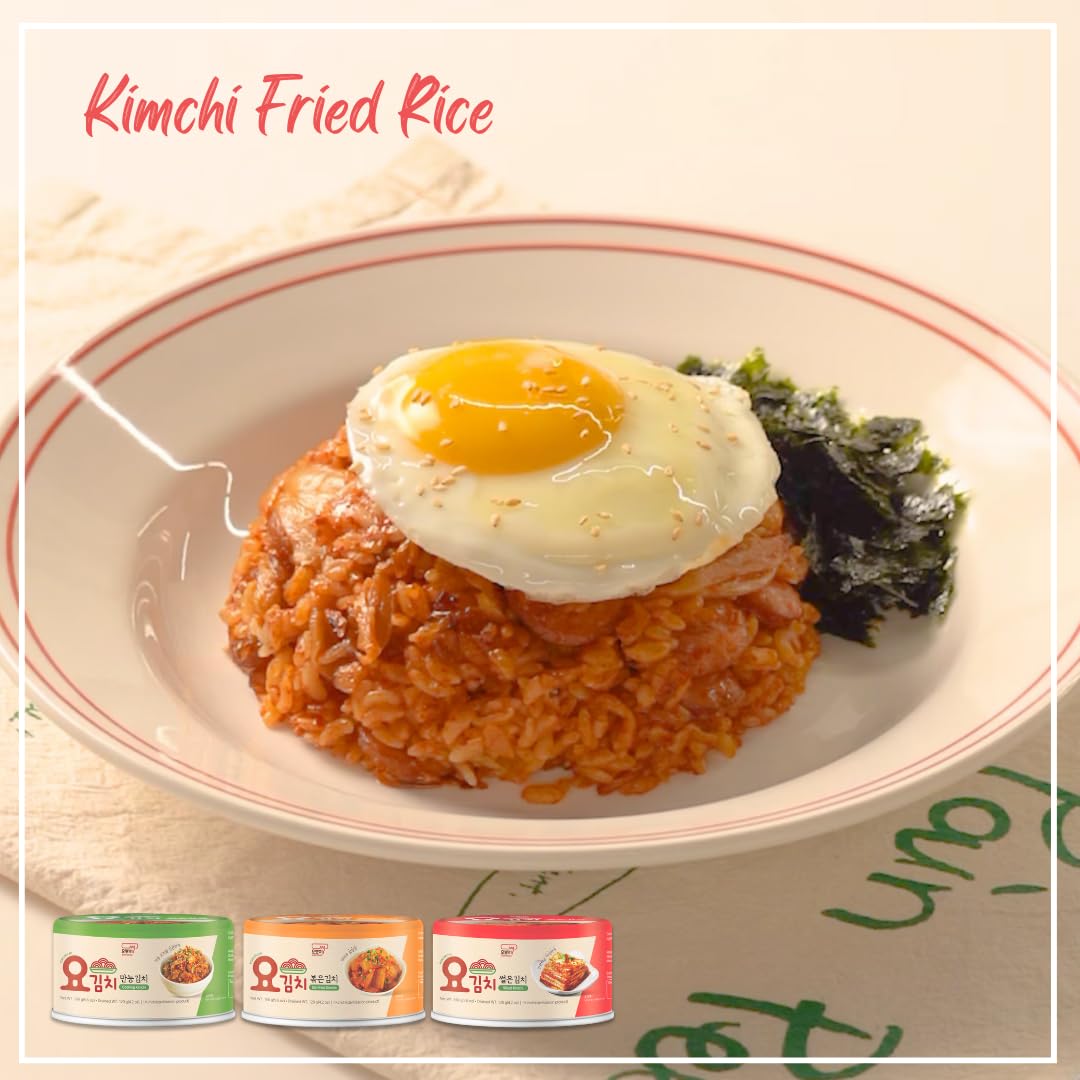 Yopokki Korean Canned Regular Kimchi, Napa Cabbage, 4EA (22.56 oz), Original Taste