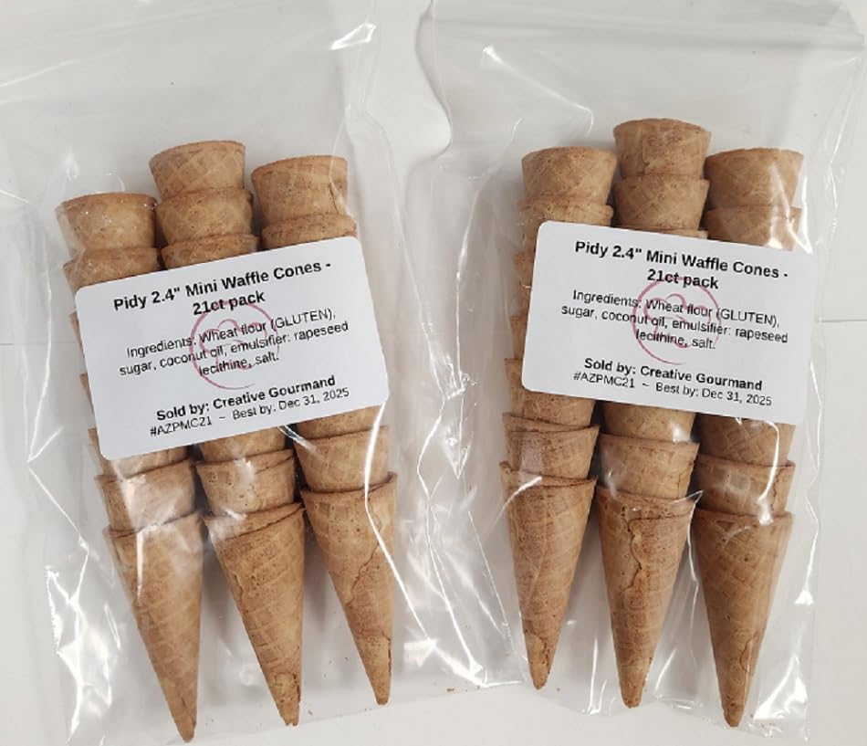 Creative Gourmand Mini Waffle Cone - 2 Packs of 21ct, 3.7 Ounce Each