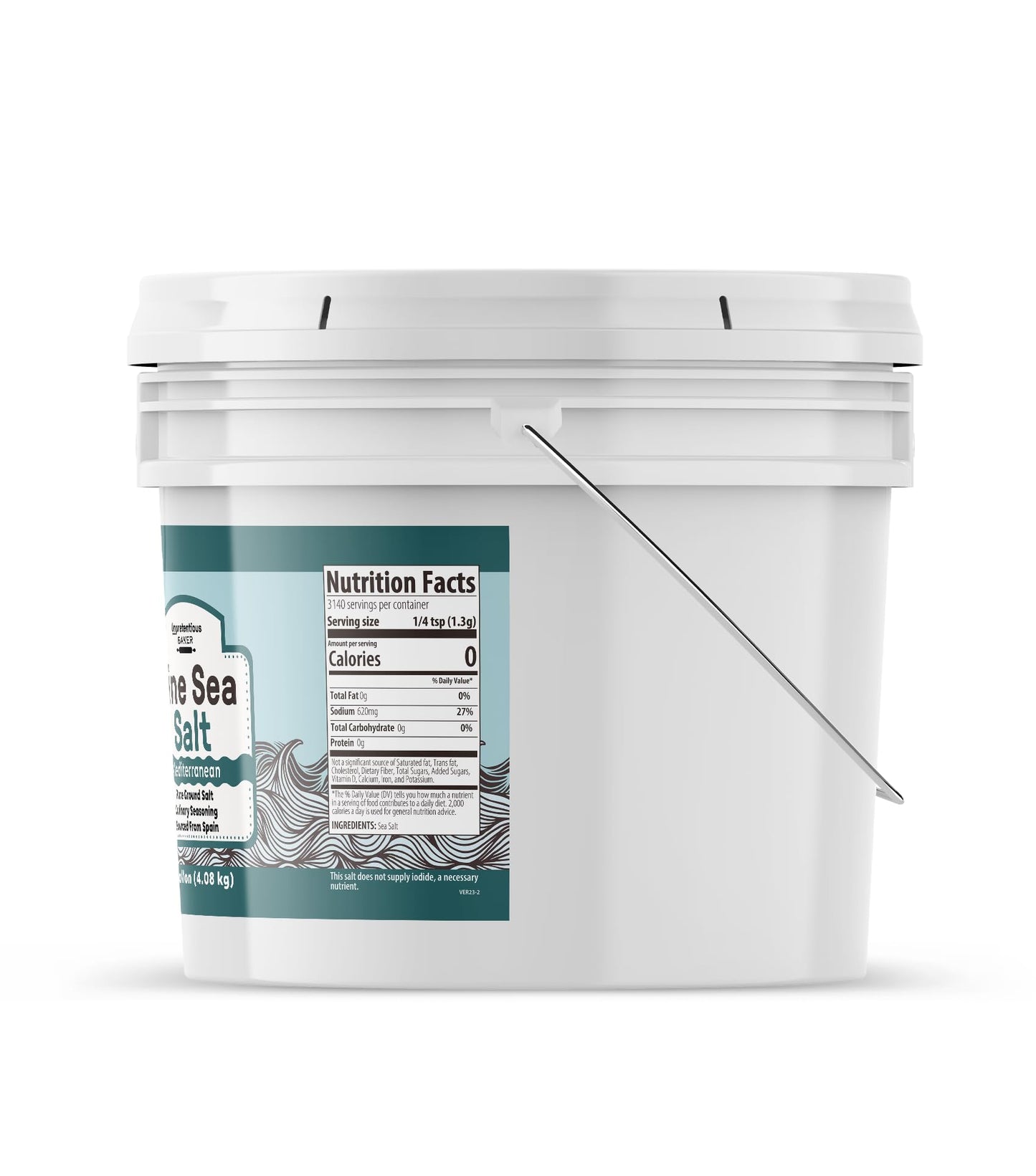 Unpretentious Fine Sea Salt (1 Gallon), Pure Evaporated Mediterranean Sea Salt