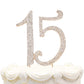 Hatcher Lee Bling Crystal Quinceañera Happy 15 Birthday Cake Topper - Best Keepsake | 15Th Party Decorations Gold