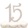 Hatcher Lee Bling Crystal Quinceañera Happy 15 Birthday Cake Topper - Best Keepsake | 15Th Party Decorations Gold