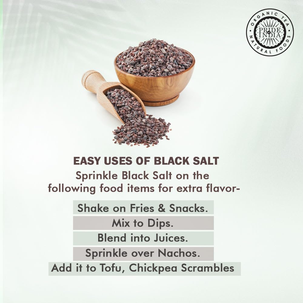 Pride Of India - Himalayan Black Salt - Coarse Grind, 1 Pound (16oz) Jar - Kala Namak - Contains 84+ Minerals - Use in grinders,