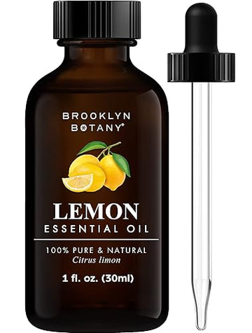 Brooklyn Botany Lemon Essential Oil - 100% Pure And Natural - Therapeutic Grade Essential Oil With Dropper - Lemon Oil For Aroma
