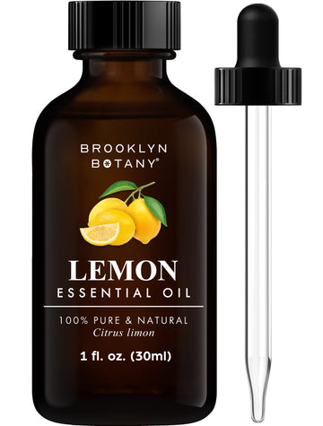 Brooklyn Botany Lemon Essential Oil - 100% Pure And Natural - Therapeutic Grade Essential Oil With Dropper - Lemon Oil For Aroma