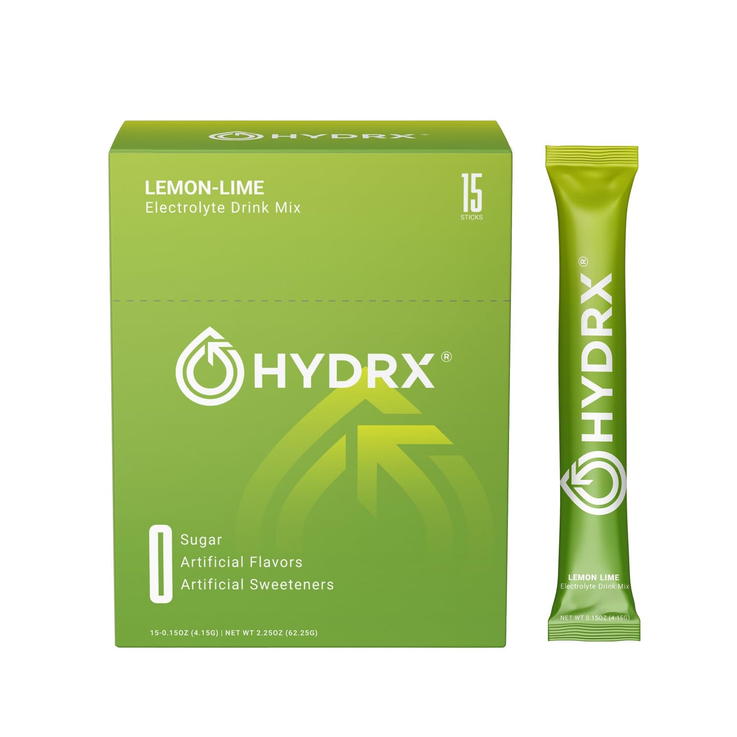 Hydrx Zero Sugar Electrolyte Powder - Clean, Balanced Hydration Drink Mix with Essential Electrolytes - Lemon-Lime Flavor - 15 P