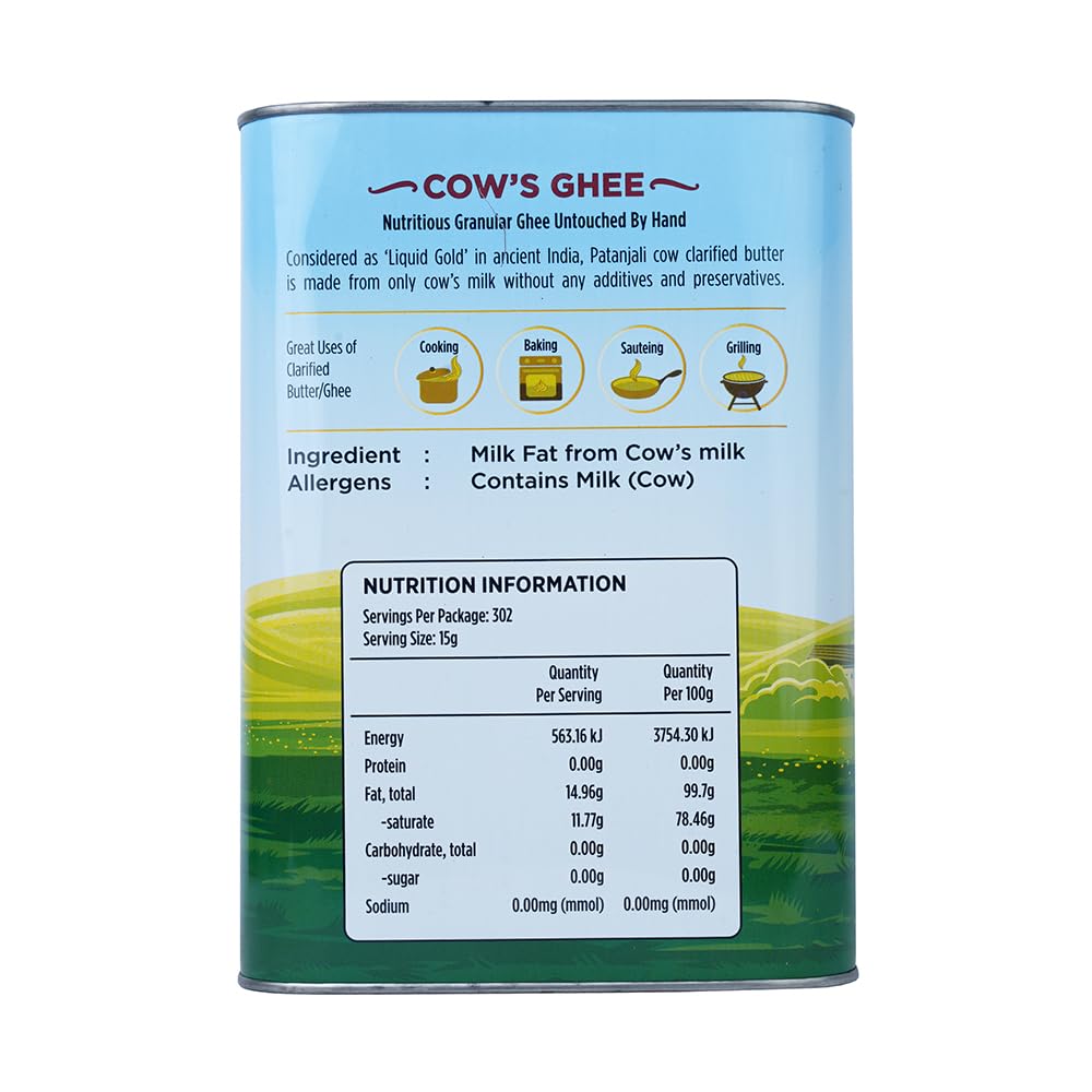Patanjali Cow Ghee 5Liter / 169.07 Fl Oz