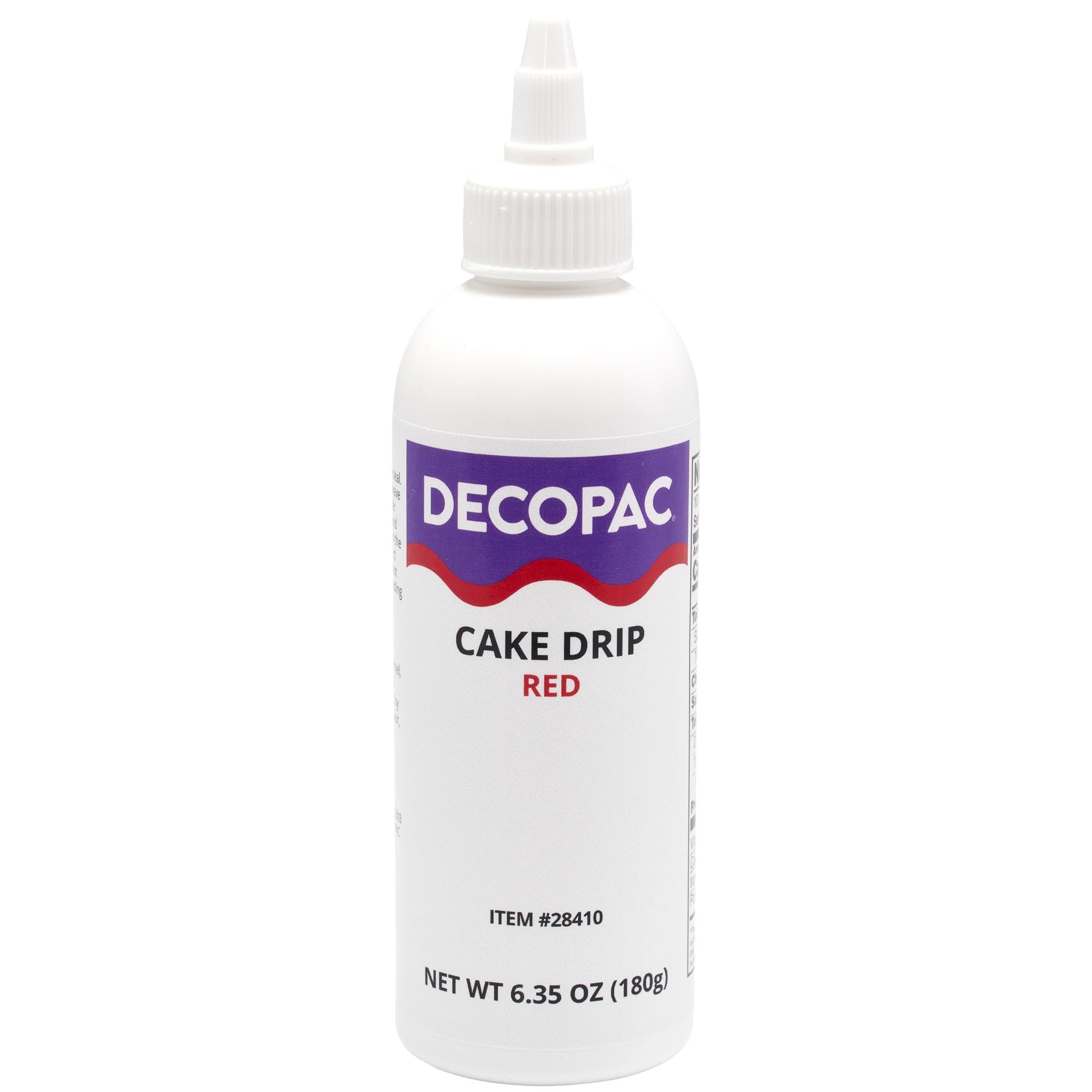 Decopac Cake Drip, Red Color, Vanilla Flavor, Matte Like Chocolate, 6.35 Oz