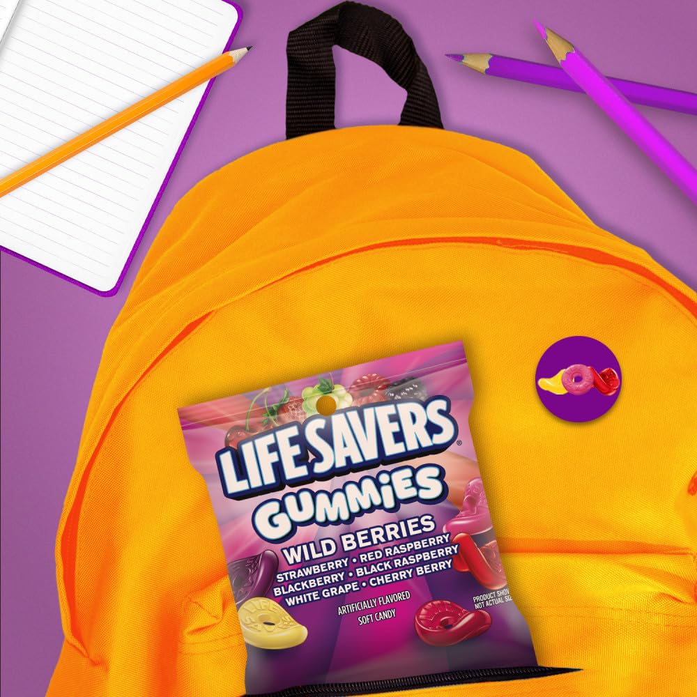 LIFE SAVERS Gummies Candy  Wild Berry Gummy Candy Variety Pack  4.6 Oz Bags (Pack of 12)