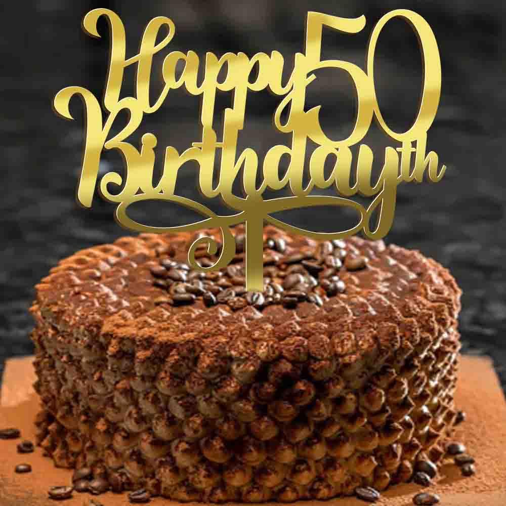 Ruscalin Acrylic Gold Happy 40Th Birthday Cake Topper,40 Birthday Party Cake Decorations