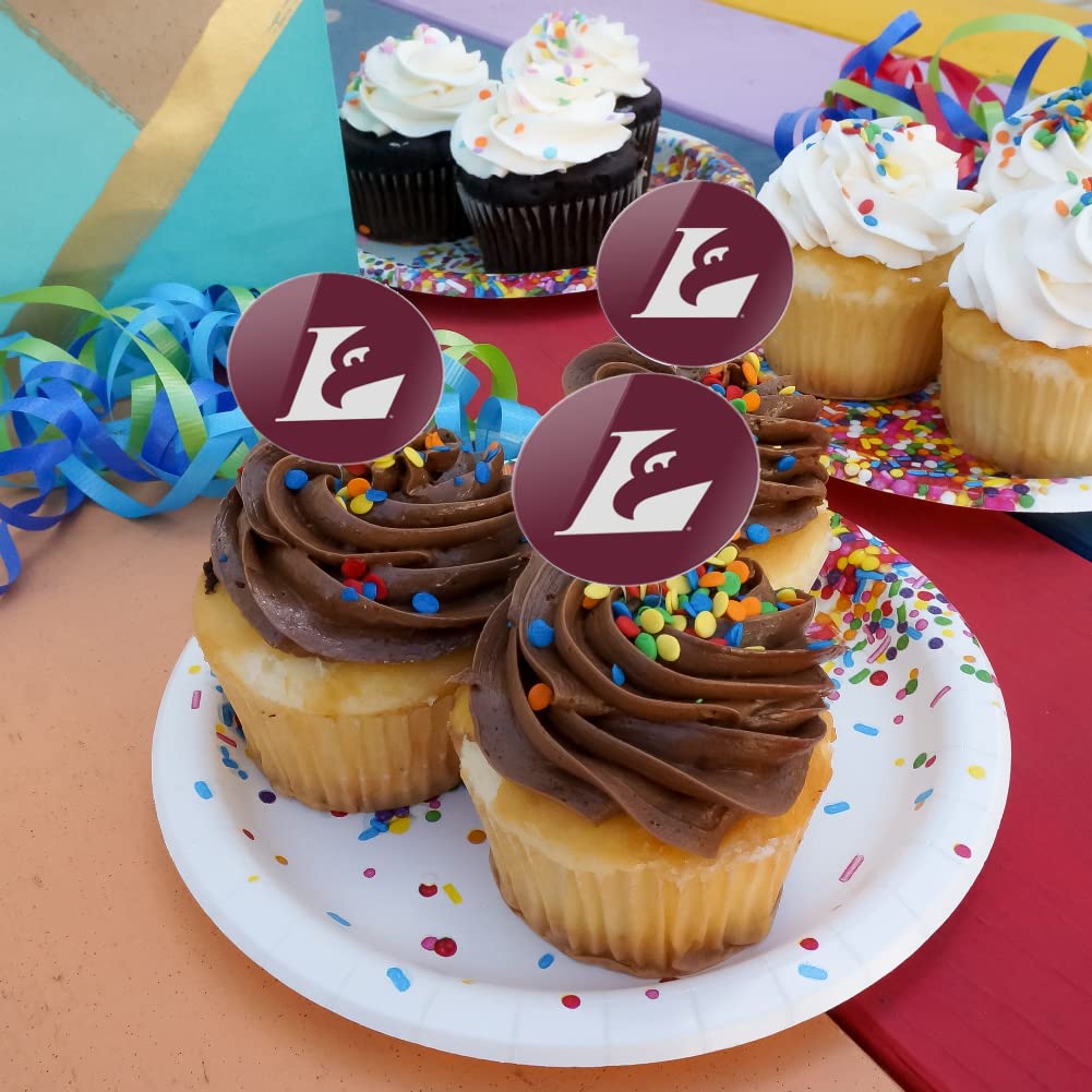 University Of Wisconsin - La Crosse University Primary Logo Cupcake Picks Toppers Decoration Set Of 6