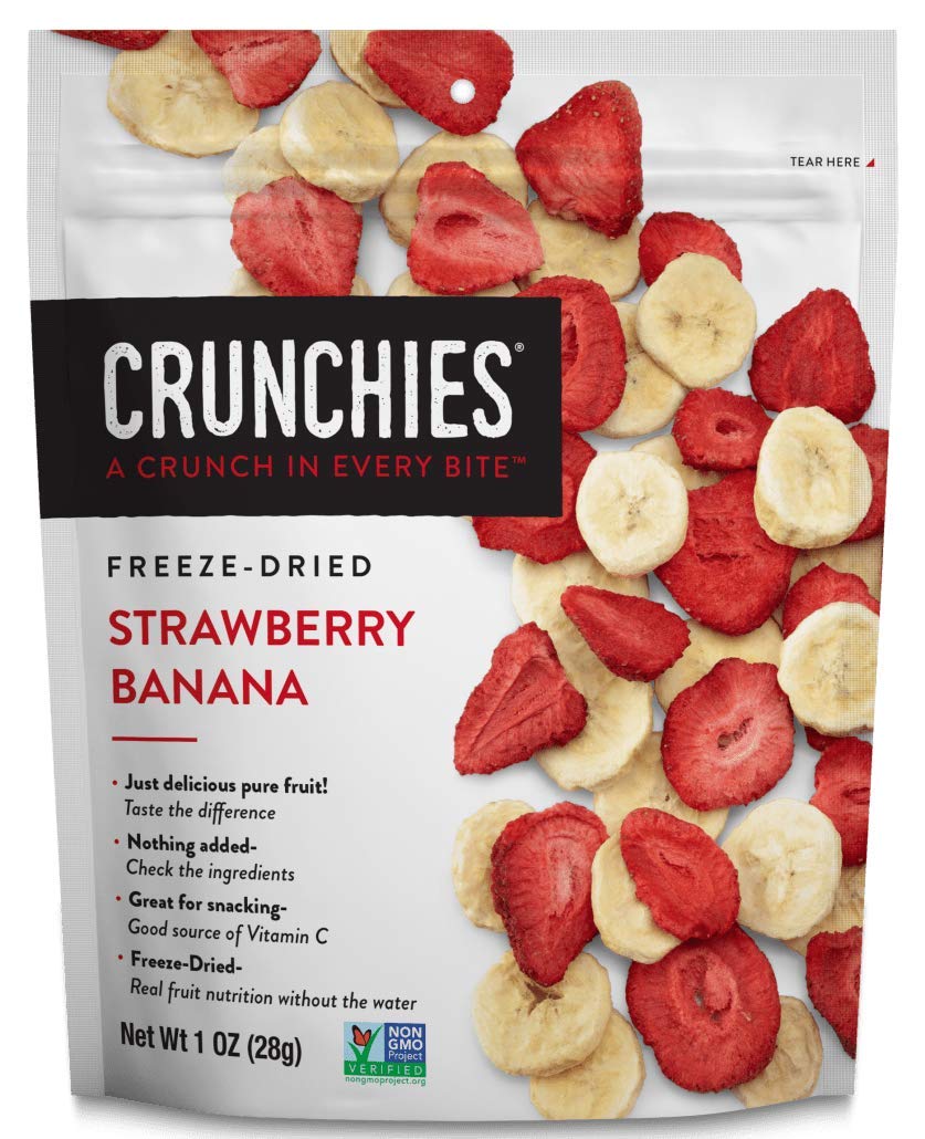 Crunchies Freeze-Dried Fruits, 100% All Natural Crispy Fruit, Non Gmo And Kosher, Resealable Freeze Dried Fruit Snack Packs, Pack Of 6 (Strawberry Banana)