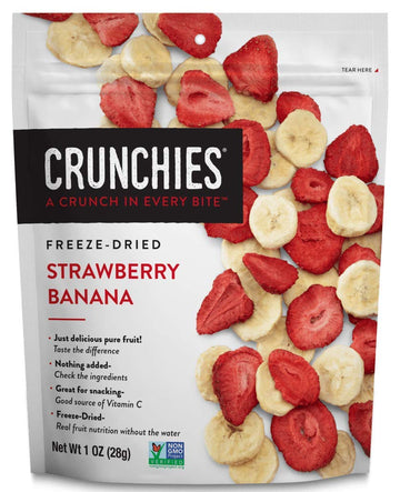 Crunchies Freeze-Dried Fruits, 100% All Natural Crispy Fruit, Non Gmo And Kosher, Resealable Freeze Dried Fruit Snack Packs, Pack Of 6 (Strawberry Banana)