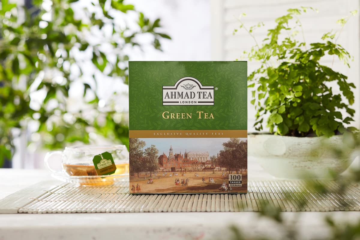 Ahmad Tea Green Tea, Green Tea Teabags 100 Ct - Caffeinated & Sugar-Free