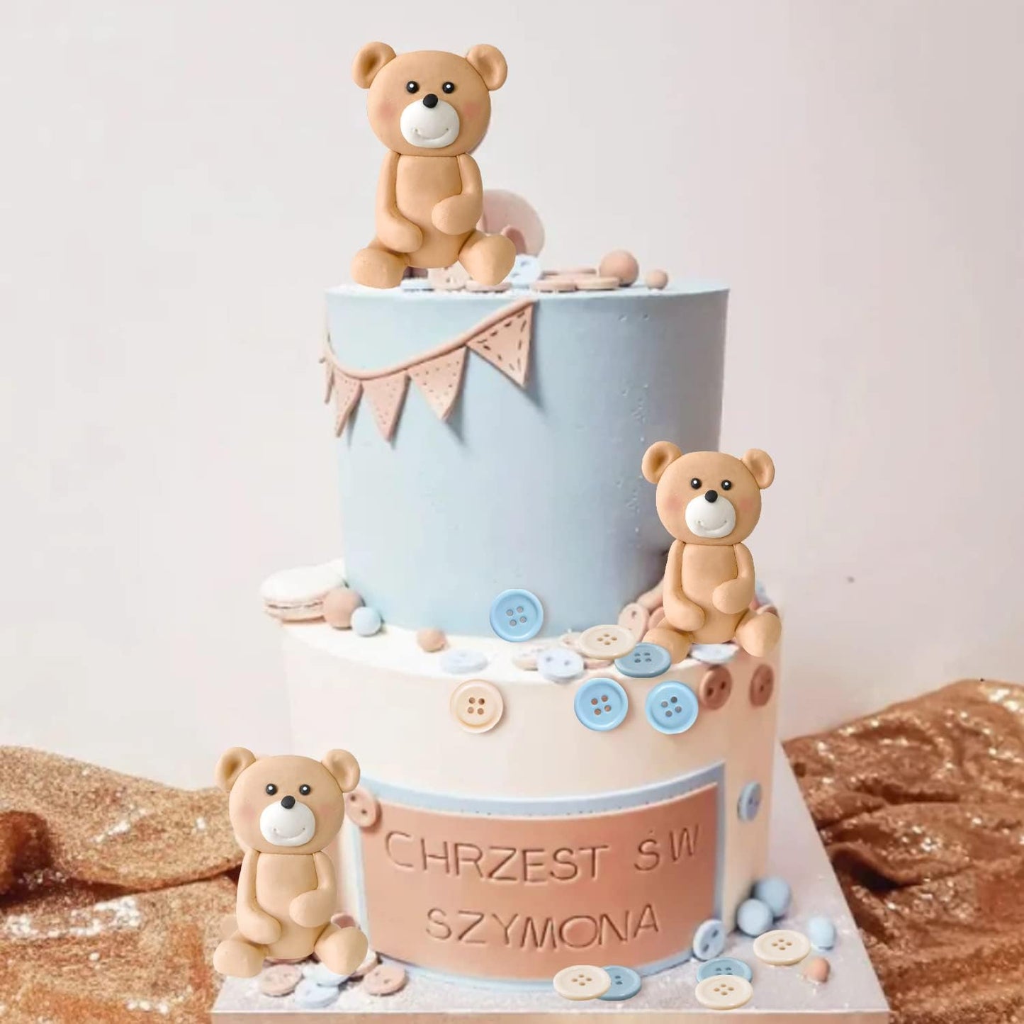 3D Bear Balls Cake Toppers For Birthday Baby Shower Party Decorations(33Pcs)