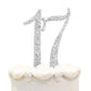 Hatcher Lee Bling Crystal Rhinestone 17 Birthday Cake Topper - Best Keepsake | 17Th Party Decorations Silver