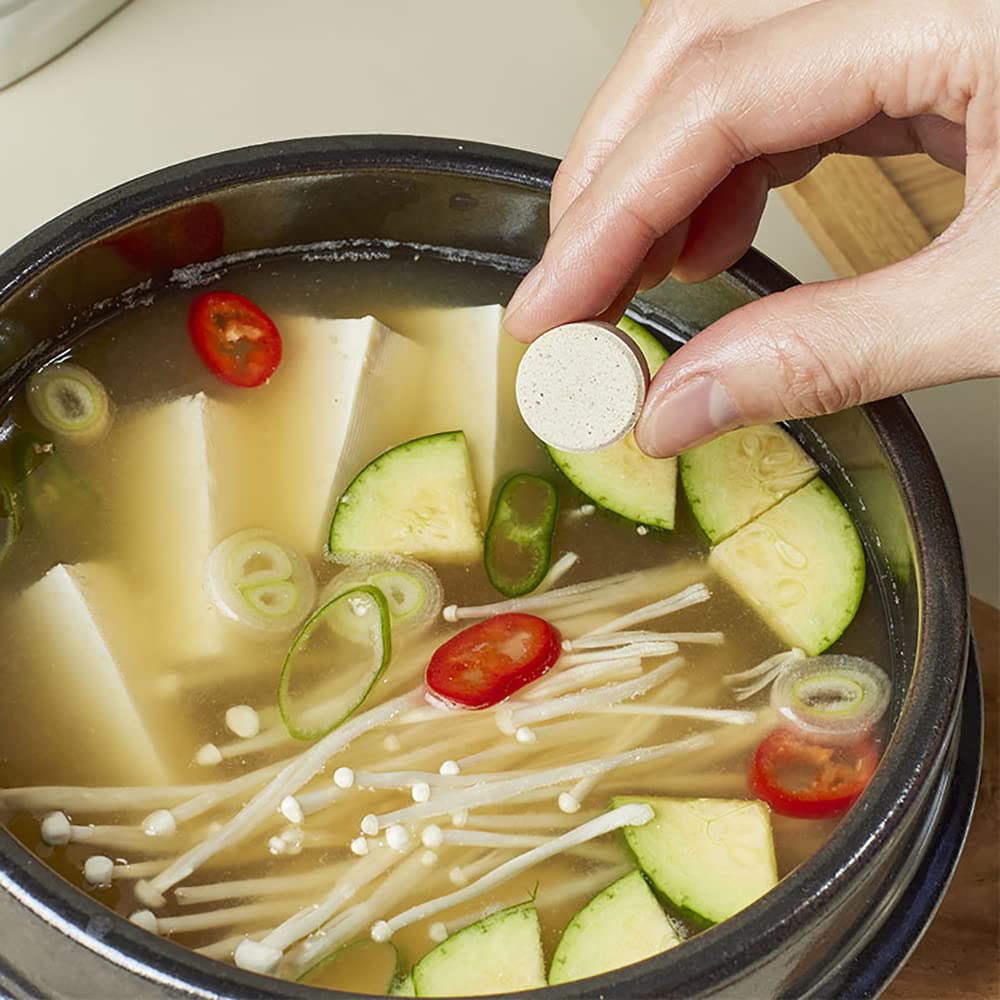 Jwellfood Instant Broth compact pieces - Korean Anchovy Stock Soup Base, All-Natural Ingredients, 2.11 oz Pack of 1