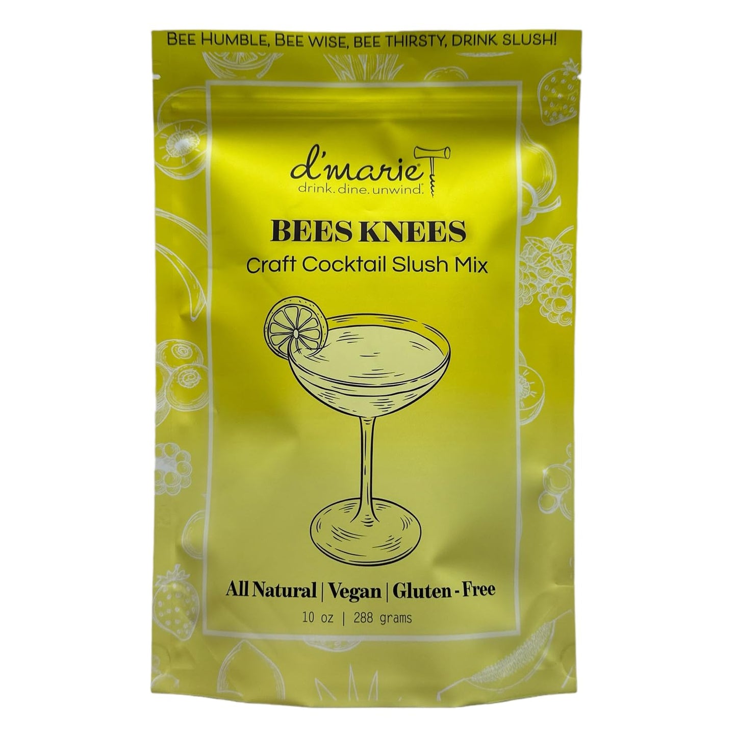 DMARIE Frozen Cocktail Drink Mix - All Natural Low Sugar Mixer - 10 Ounce Pouch - Makes 10 Slushies