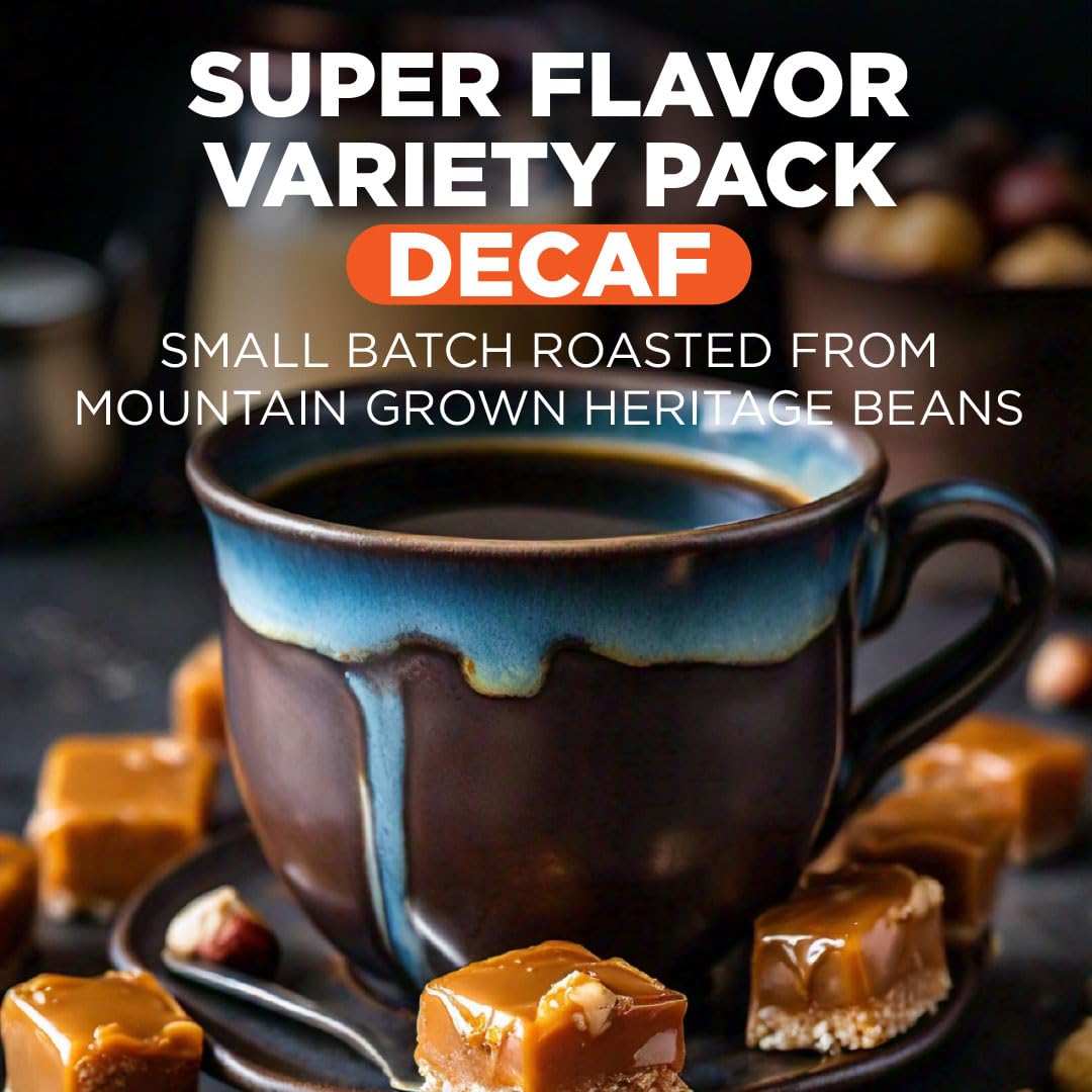 Mauds Flavored Decaf Coffee Pods Variety Pack  80ct | 14 Assorted Blends | 100% Arabica Flavored Coffee | Solar Energy Produced Recyclable Single Serve Coffee Pods Compatible with Keurig K-Cup malt-inspired