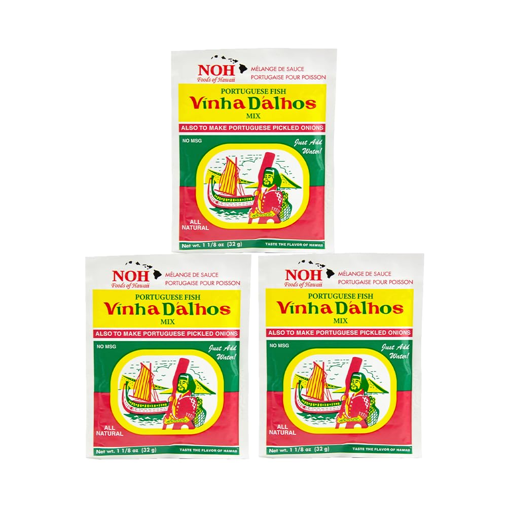 NOH Foods of Hawaii Seasoning Packets, Portuguese Vinha DAhlos, 1.5 oz, Pack of 3