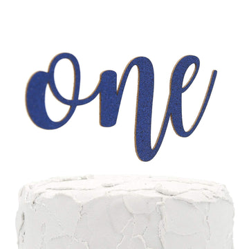 Nanasuko 1St Birthday Cake Topper - One - Double Sided Navy Blue Glitter - Premium Quality Made In Usa
