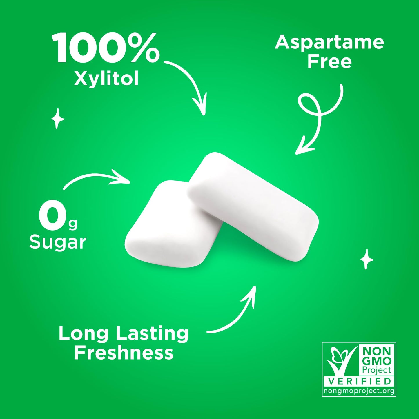 PUR Sugar Free Chewing Gum, 100% Xylitol, Vegan, Gluten Free, Natural Spearmint Flavor, 9 Count (Pack of 12)