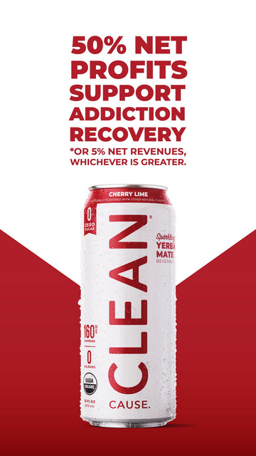 CLEAN CAUSE Zero Calorie Cherry Lime Yerba Mate Energy Drink, Keto Friendly, 16 Fl Oz (Pack of 12)