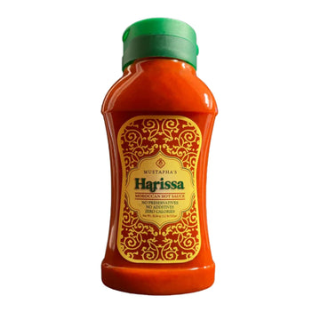 Mustaphas Harissa Hot Sauce - North African Hot Pepper Paste  No Sugar  Preservative-Free  Non-Gmo  Vegan  Paleo & Keto Friendly  Perfect For Chicken  Beef & Eggs  18.34 Oz Squeeze Bottle