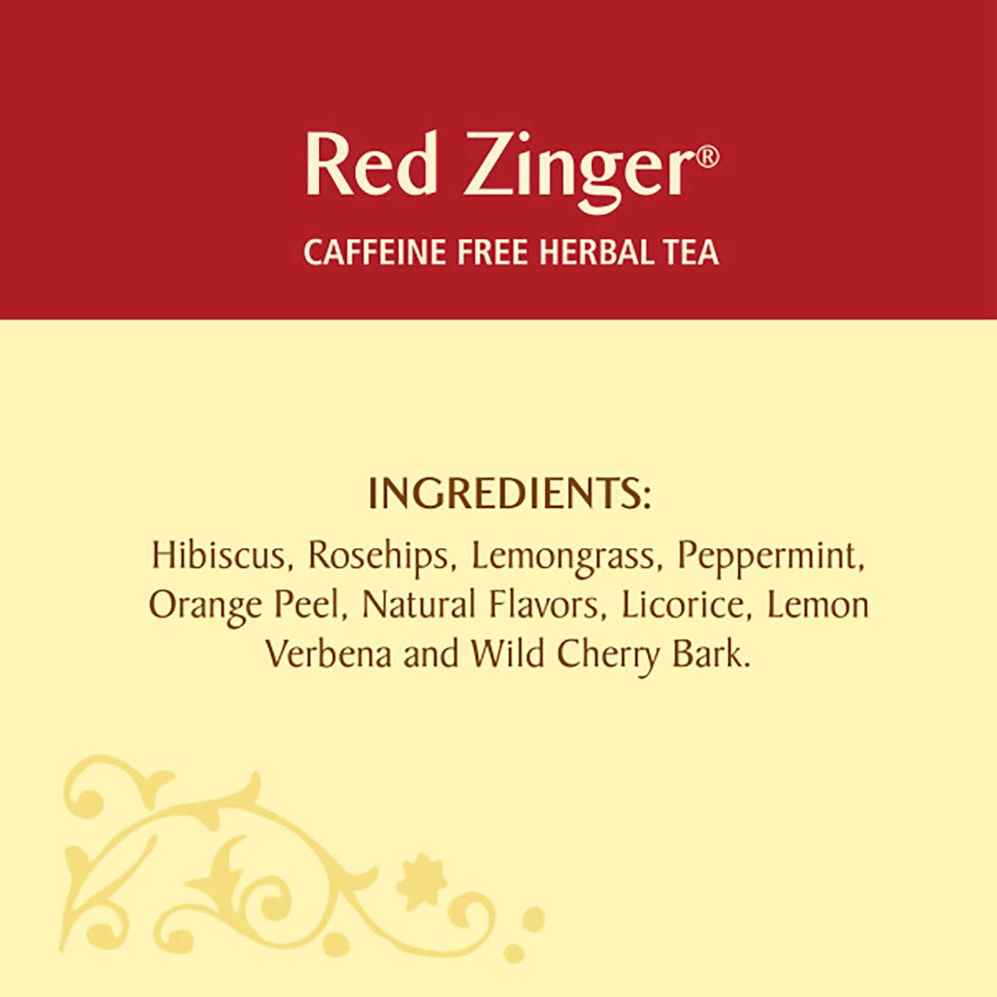 Celestial Seasonings Hibiscus Tea, Red Zinger Herbal Tea, Caffeine Free, 20 Tea Bags (Pack Of 6)