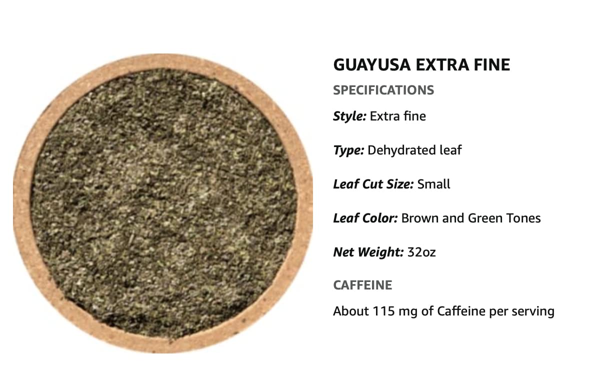PACHA GUAYUSA EXTRA FINE TEA - Clean Energy, 2 Pounds (32oz) - Alternative to Coffee and Green Tea