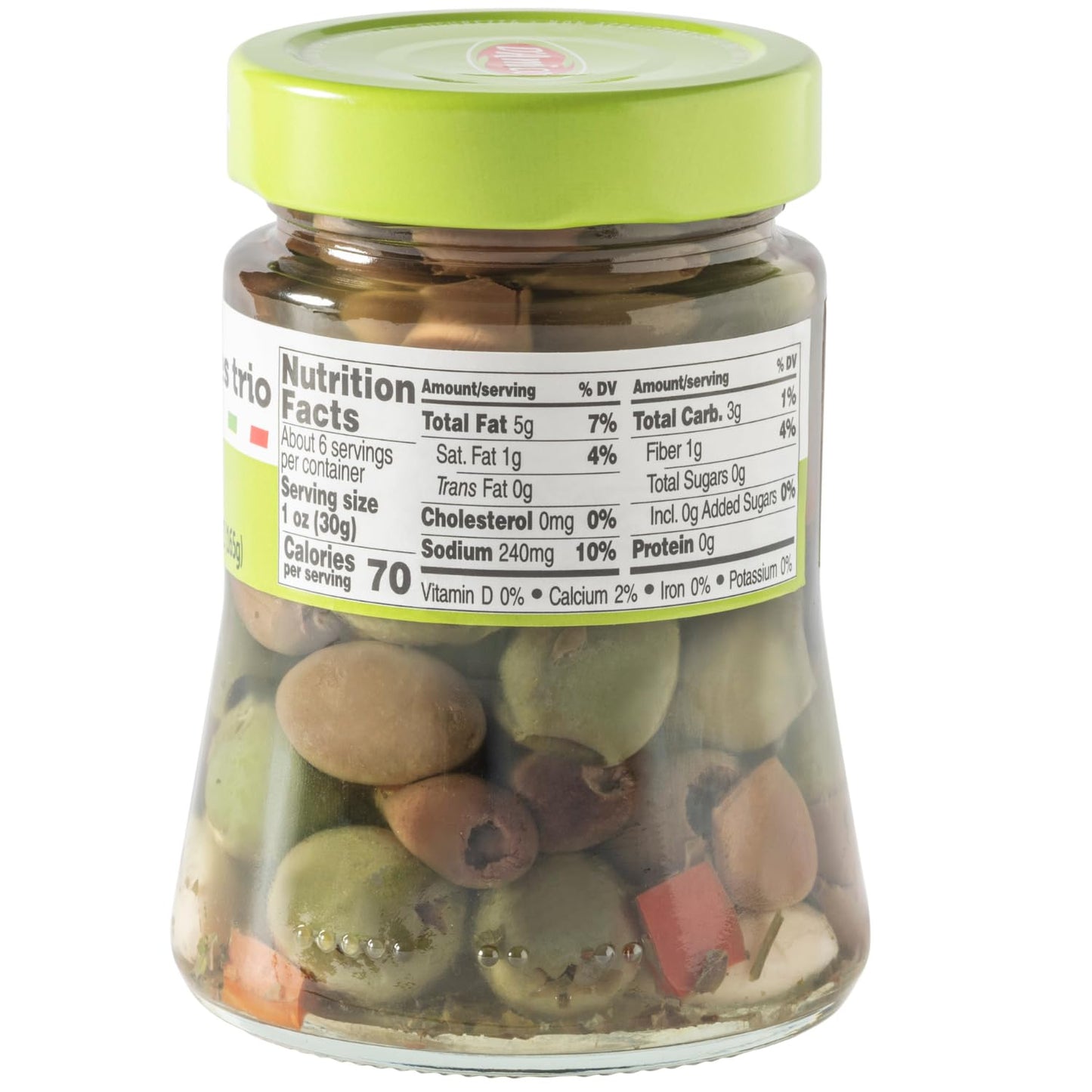 FRATELLI DAMICO Italian Olives Mix, Pitted with Garlic & Peppers, 9.9 oz, Gourmet Mediterranean Trio in Oil