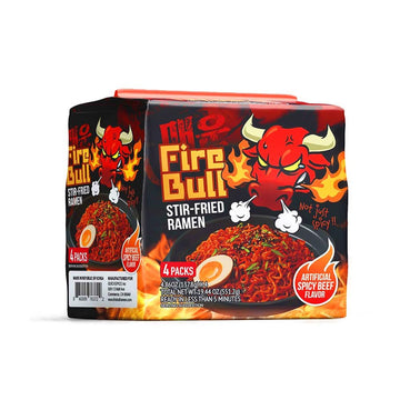 [Fire Bull Ramen] Intense Spicy Stir-Fried Ramen | Authentic Korean Heat Meets Flavorful Delight | Thick, Chewy Noodles | Quick