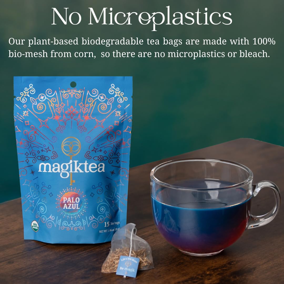 Magiktea Palo Azul Tea Bags, 15 Plant-Based, USDA Organic, Caffeine-Free, One Size