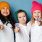 Fruidles Round Patriotic Lollipop, Mixed Fruit Flavor, 1.5 Inch, 12-Pack, Red, White, Blue