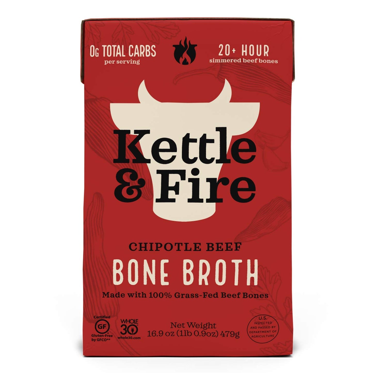 Kettle And Fire - Bone Broth Chipotle Beef - Case Of 6 - 16.9 Oz(D0102Hx22Hv.)