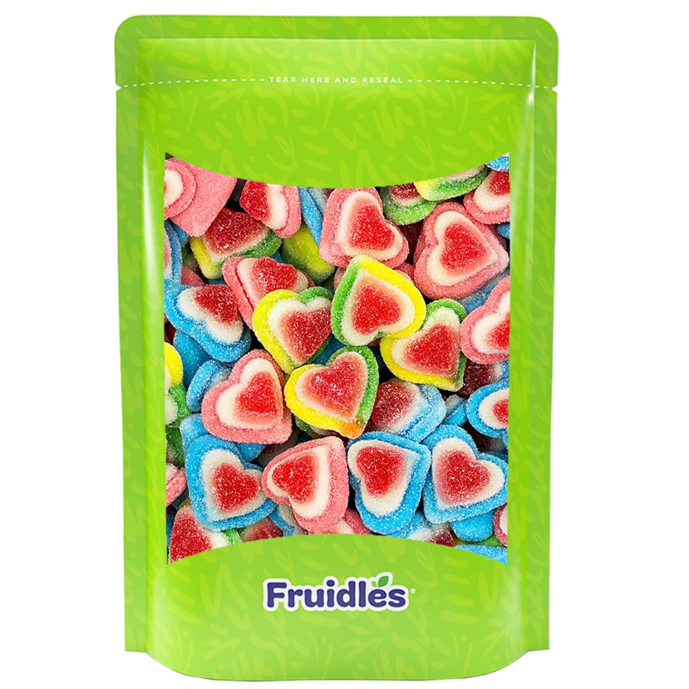 Fruidles Valentines Assorted Gummy Hearts Candy, Delicious Fruit Flavors Gummies (Half-Pound)