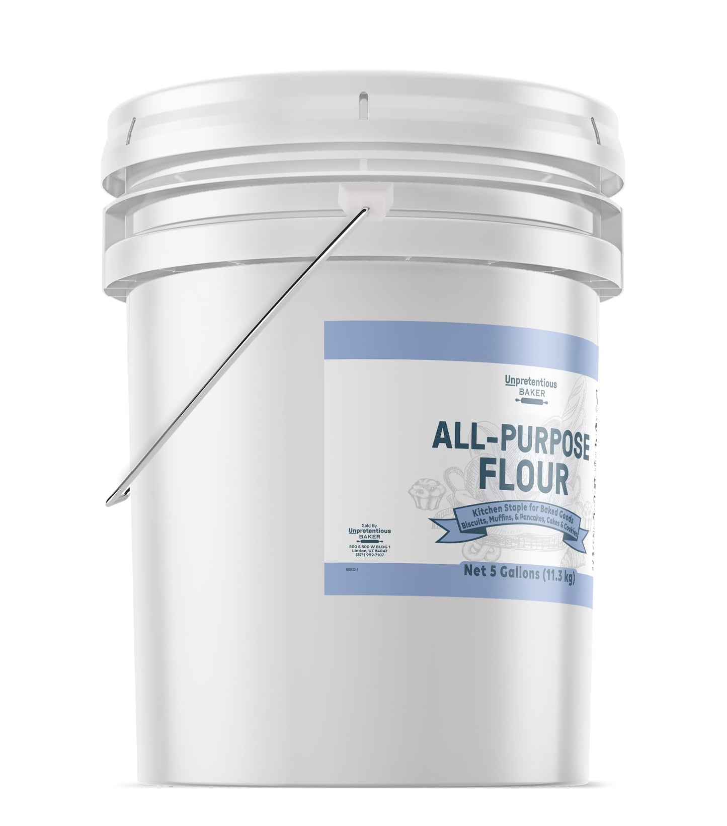 Unpretentious All Purpose Flour, 5 Gallon Bucket, Versatile Kitchen Staple, Food Storage